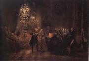 Adolph von Menzel The Flute concert of Frederick the Great at Sanssouci oil painting reproduction